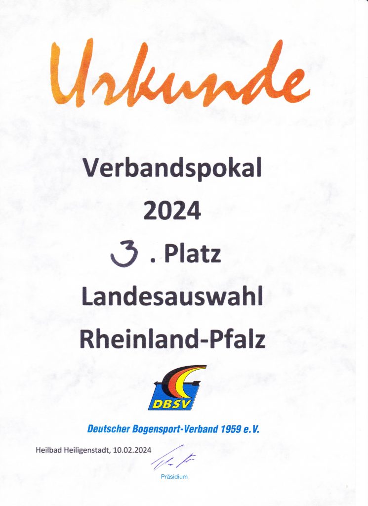 3. Verbandspokal 2024. 3. Platz